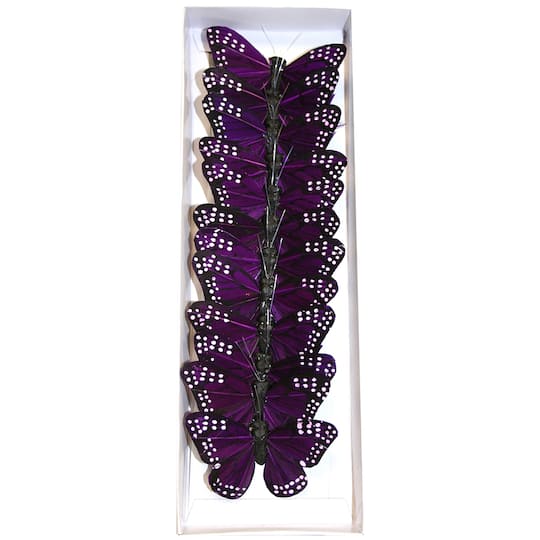 Reliant 3&#x22; Purple Butterflies, 12ct.